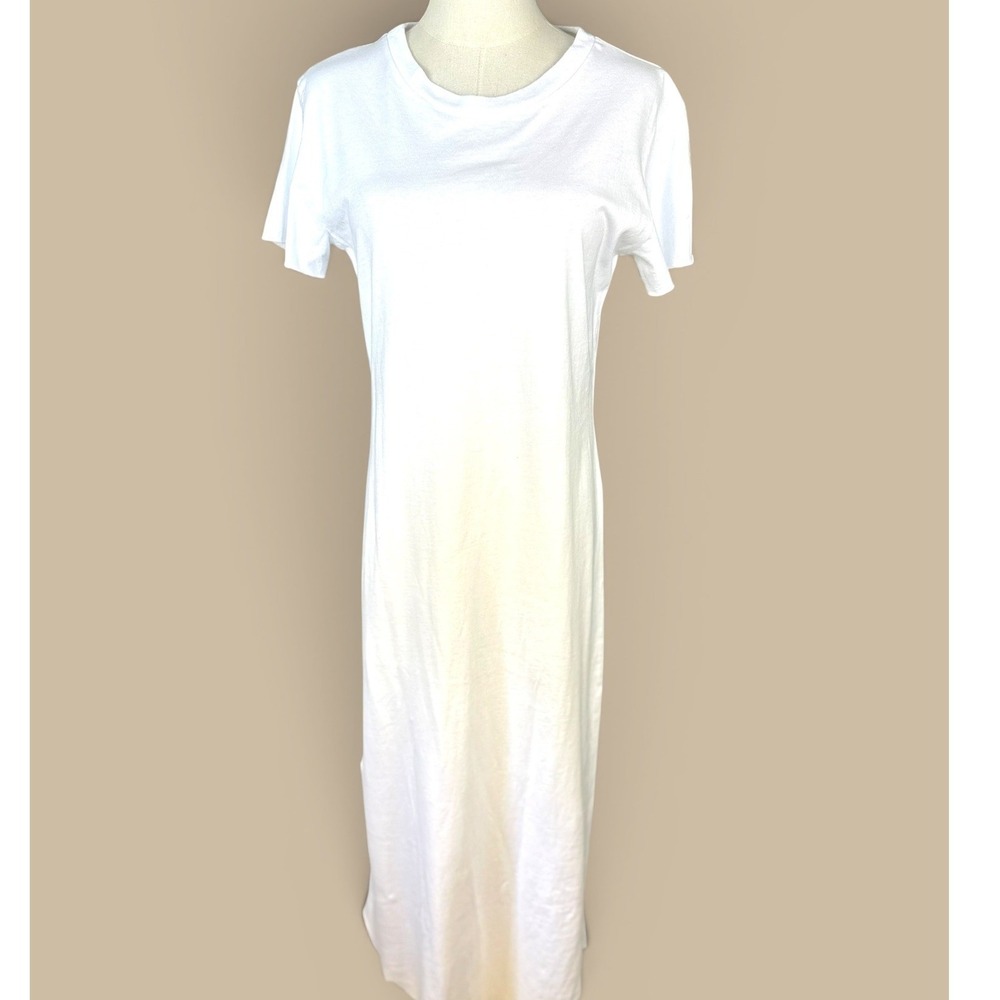 Frank & Eileen Tee Lab T-Shirt Maxi Dress SZSmall White Jersey Knit Short Sleeve - Picture 5 of 13